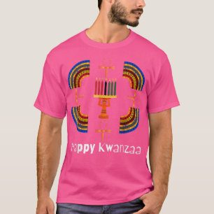 Happy Kwanzaa Drum Kinara Seven Candles Africa Cel T-Shirt