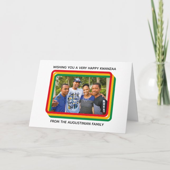 Happy Kwanzaa Family Photo Holiday Card (Front)