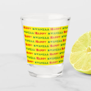 Happy Kwanzaa Greeting 2 Shot Glass