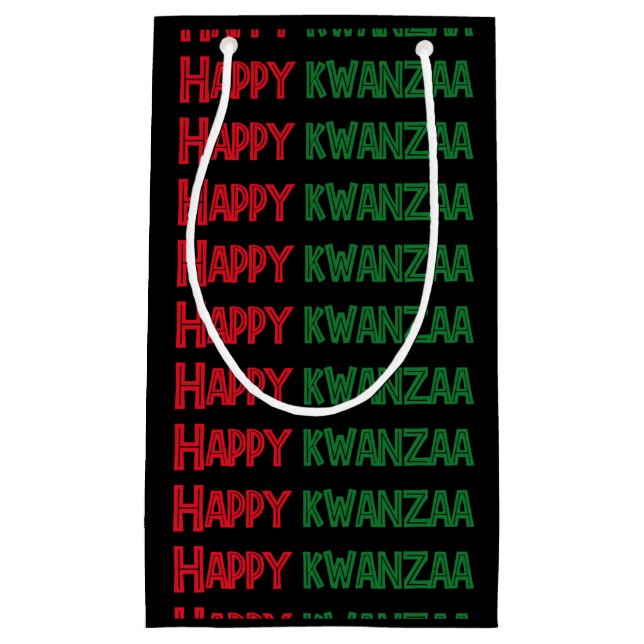 Happy Kwanzaa Greeting Small Gift Bag (Front)