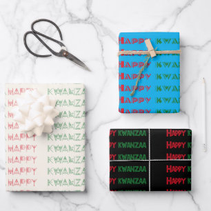 Happy Kwanzaa Greetings Wrapping Paper Sheet