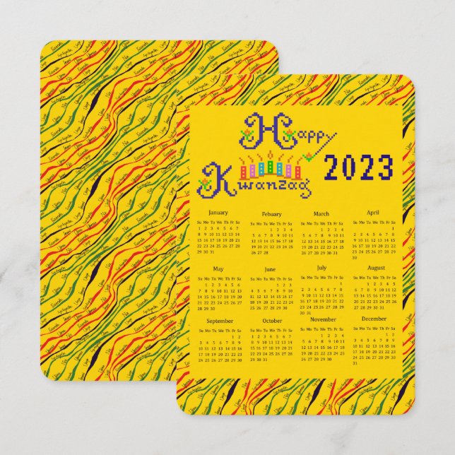 Happy Kwanzaa Hand Calendar Invitation (Front/Back)