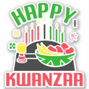 Happy Kwanzaa Icons Feast Candles, Kiss Cut