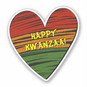 Happy Kwanzaa Juneteenth Your Text Heart Sticker 