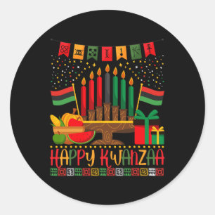 Happy kwanzaa Kinara Candle 7 Principles Men Women Classic Round Sticker