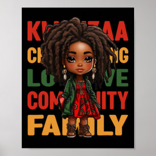 Happy Kwanzaa - Kinara Candles - Christmas African Poster