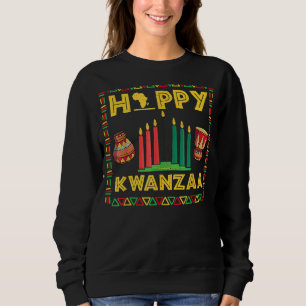 Happy Kwanzaa Kinara Candles Principles African Am Sweatshirt