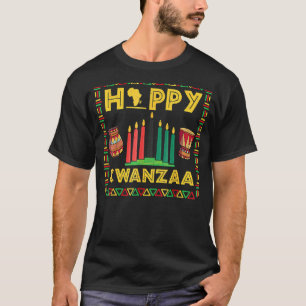 Happy Kwanzaa Kinara Candles Principles African Am T-Shirt