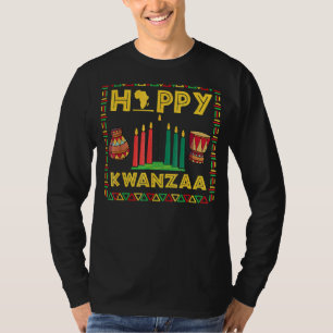 Happy Kwanzaa Kinara Candles Principles African Am T-Shirt