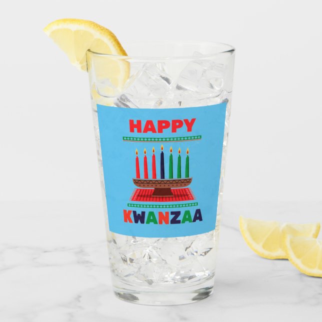 Happy Kwanzaa Kinara Glass (Front Ice)