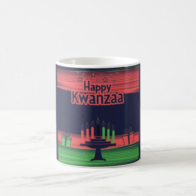 Happy Kwanzaa Kinara Menorah Seven Holiday   Coffee Mug (Center)
