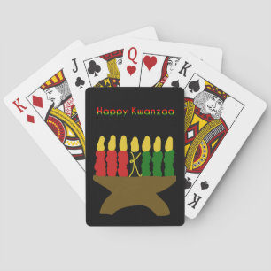 Happy Kwanzaa Kinara Playing Cards