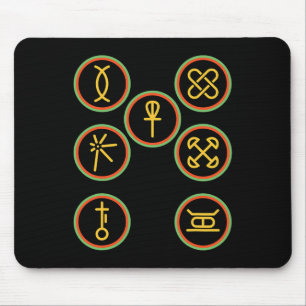 Happy Kwanzaa Kinara-seven Badges Principles Of Kw Mouse Mat