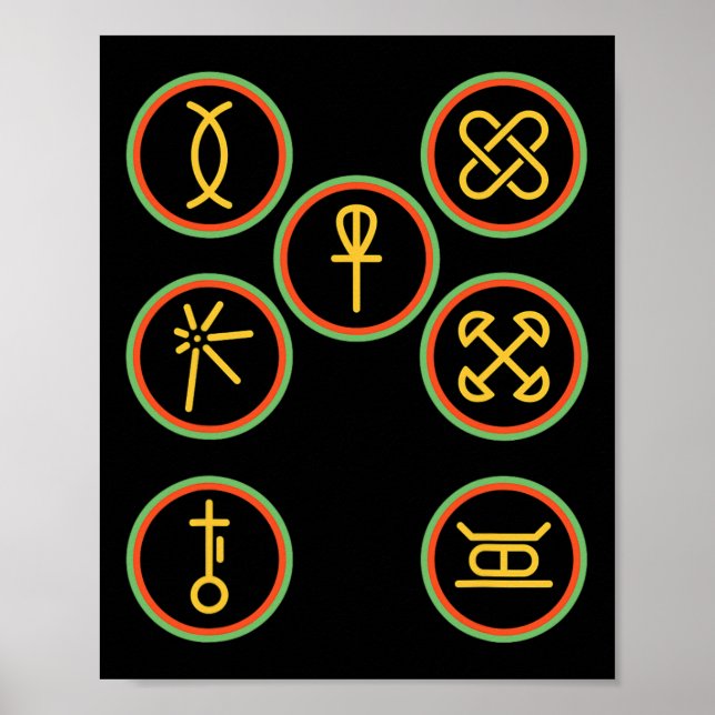 Happy Kwanzaa Kinara-seven Badges Principles Of Kw Poster (Front)