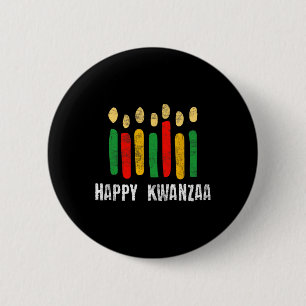 Happy Kwanzaa Kinara Seven Candles Principles Of K 6 Cm Round Badge