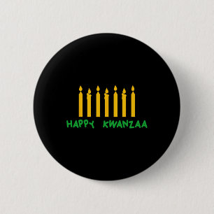 Happy Kwanzaa Kinara Seven Candles Principles Of K 6 Cm Round Badge