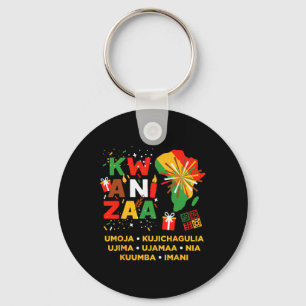 Happy Kwanzaa Kinara Seven Candles Principles Of K Key Ring