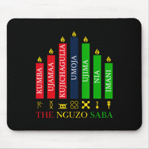 Happy Kwanzaa Kinara Seven Candles Principles Of K Mouse Mat