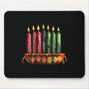 Happy Kwanzaa Kinara Seven Candles Principles Of K Mouse Mat