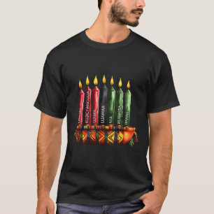 Happy Kwanzaa Kinara Seven Candles Principles Of K T-Shirt