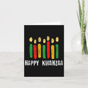 Happy Kwanzaa Kinara Seven Principles Candles Pan Card