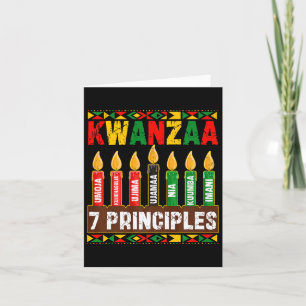 Happy Kwanzaa Kinara Seven Principles Candles Pan  Card