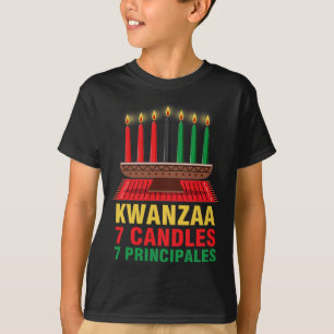 Happy Kwanzaa Kinara Seven Principles Candles Pan  T-Shirt