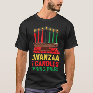 Happy Kwanzaa Kinara Seven Principles Candles Pan T-Shirt