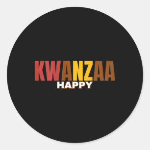 Happy Kwanzaa Kinara-seven Principles Of Kwanzaa ( Classic Round Sticker