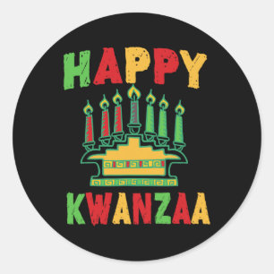 Happy Kwanzaa Kwanzaa Candles Kinara Pan African H Classic Round Sticker