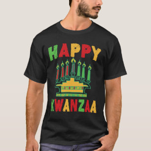 Happy Kwanzaa Kwanzaa Candles Kinara Pan African H T-Shirt
