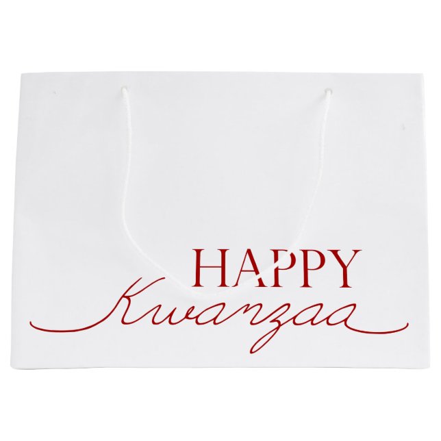 Happy Kwanzaa Large Gift Bag (Front)