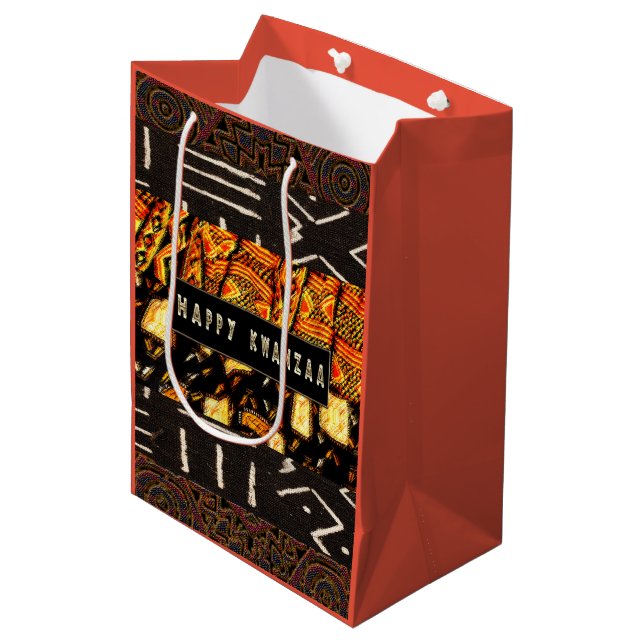 Happy Kwanzaa Medium Gift Bag (Front Angled)