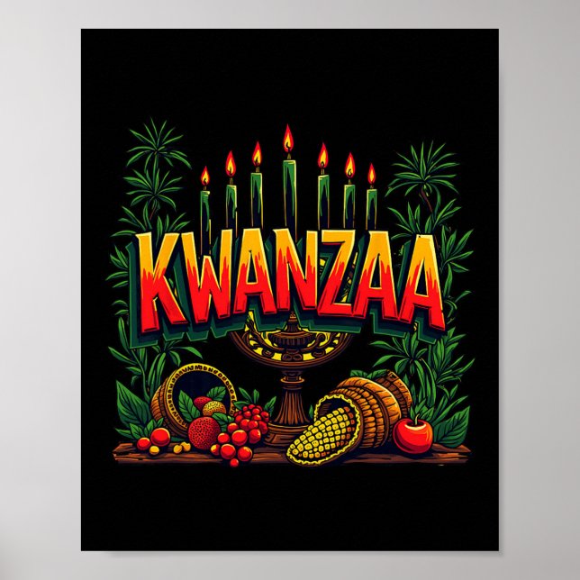 Happy Kwanzaa Mens Christmas Afro-american Happy K Poster (Front)