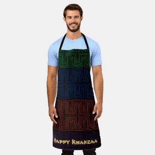 Happy Kwanzaa Mud Cloth Apron