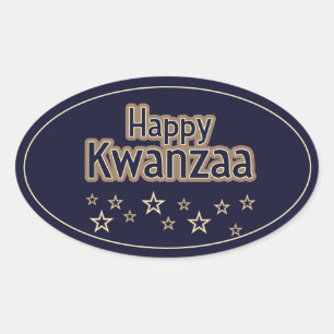 Happy Kwanzaa Oval Sticker