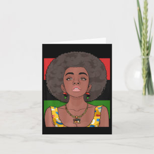 Happy Kwanzaa Pan African Flag Black Woman Seven P Card
