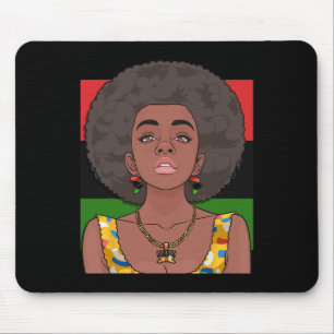Happy Kwanzaa Pan African Flag Black Woman Seven P Mouse Mat