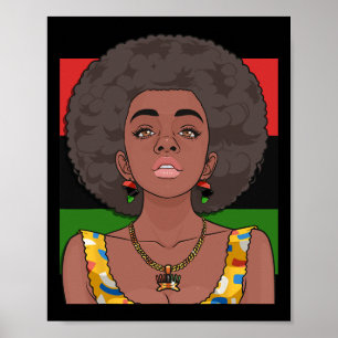 Happy Kwanzaa Pan African Flag Black Woman Seven P Poster