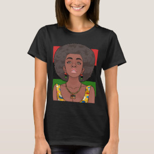 Happy Kwanzaa Pan African Flag Black Woman Seven P T-Shirt
