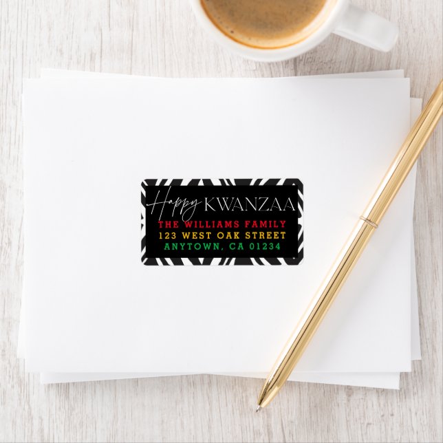 Happy Kwanzaa Pattern | Return Address  Label (Insitu)
