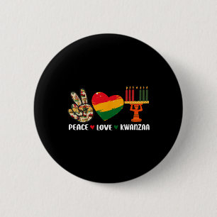 Happy Kwanzaa Peace Love Kwanzaa African American 6 Cm Round Badge
