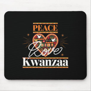 Happy Kwanzaa Peace With Love Kwanzaa African Amer Mouse Mat