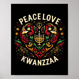 Happy Kwanzaa Peace With Love Kwanzaa African Amer Poster
