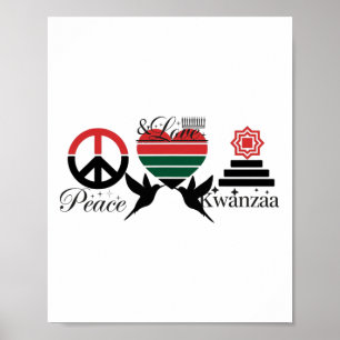 Happy Kwanzaa Peace With Love Kwanzaa African Amer Poster
