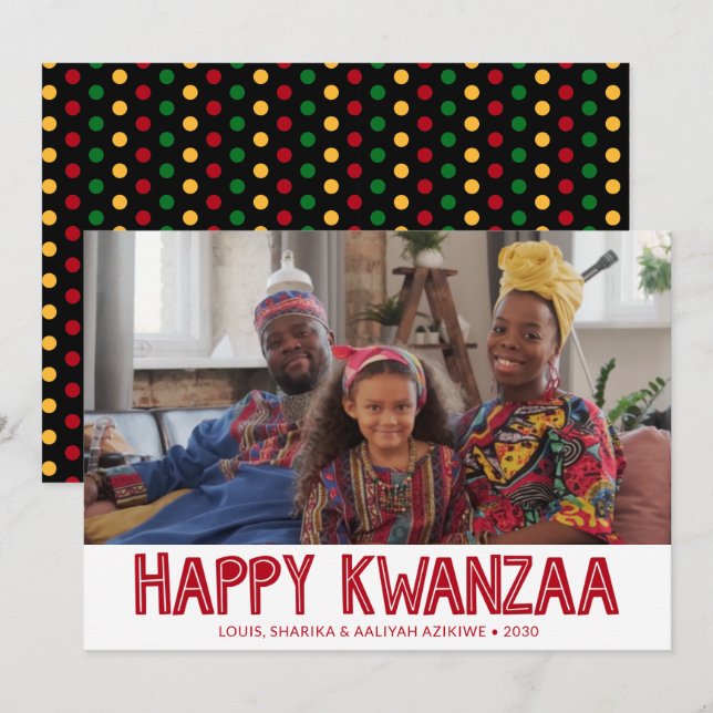 Happy Kwanzaa Photo Holiday Card (Front/Back)
