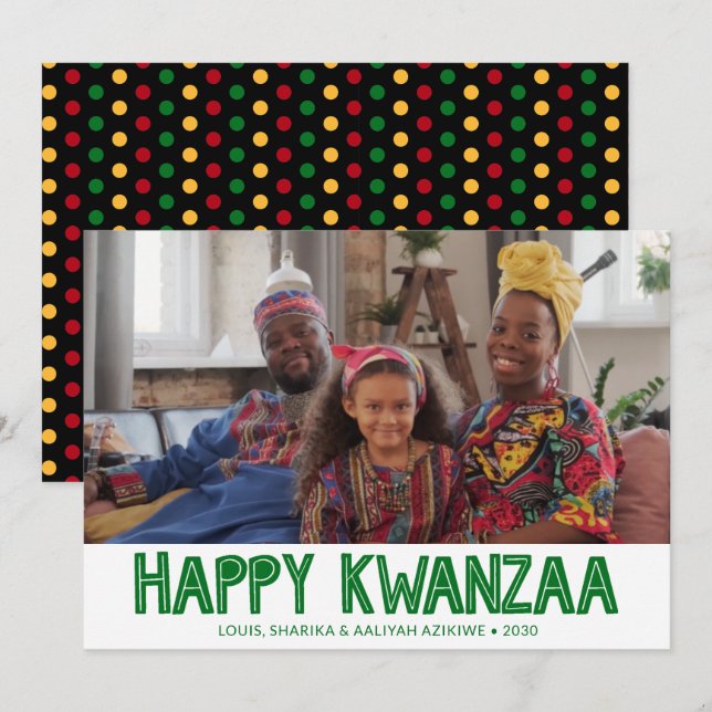 Happy Kwanzaa Photo Holiday Card (Front/Back)
