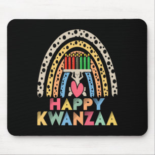 Happy Kwanzaa Rainbow African American Harvest Fes Mouse Mat