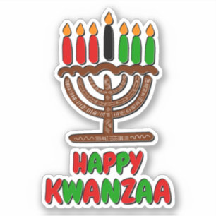 Happy Kwanzaa Red Yellow Green Candles