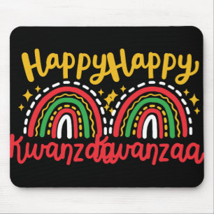 Happy Kwanzaa Retro Groovy Rainbow African America Mouse Mat
